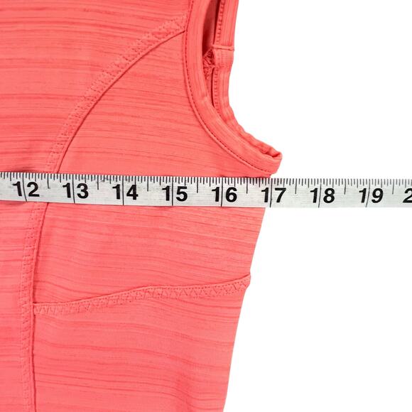 Athleta Pacifica Tank Top Womens M Coral Half Zip Ruched Stretch Beach UPF50+ - Picture 5 of 11